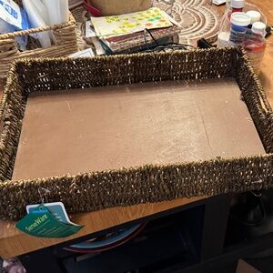 Brown Woven Serving Tray